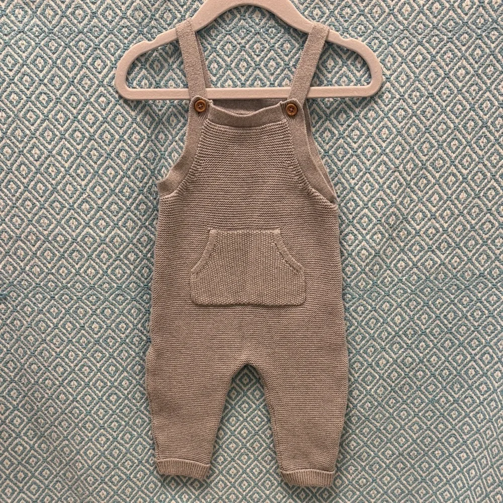Carter's Beige Knit Overalls